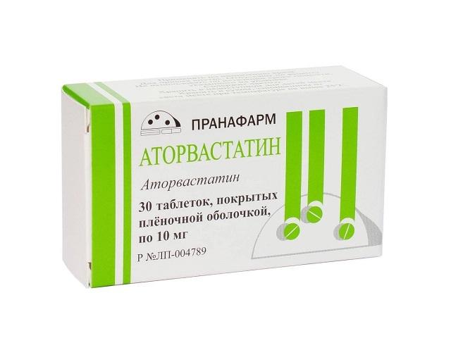 аторвастатин 10мг. №30 таб.п/п/о /пранафарм/ 1860