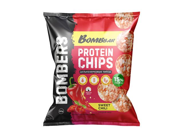 *bombbar чипсы цельнозерновые протеиновые со вкусом "сладкий чили", 50 г. 24610169567575