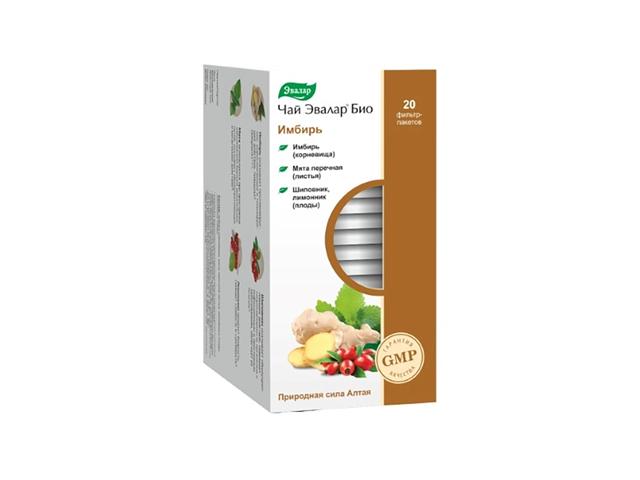 чай био имбирь 1,5. №20 ф/пак. /эвалар/