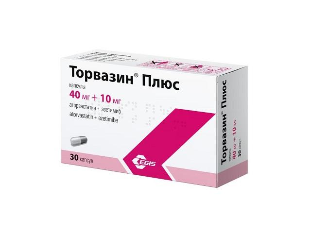 торвазин плюс 40мг+10мг №30 капс