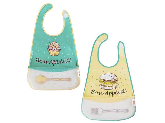 пома слюнявчик клеенчатый на липучке больш. карман /арт.2216/