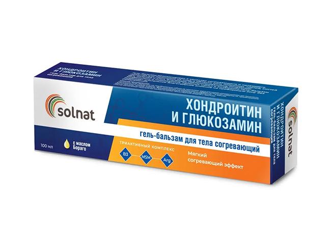 солнат гель-бальзам для тела согревающий хондроитин/глюкозамин 100мл
