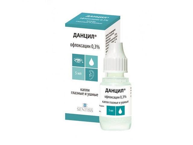 данцил 0,3% 5мл. гл. ушные капли фл./кап.
