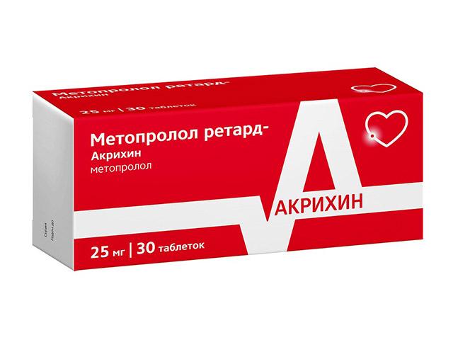 метопролол ретард-акрихин 25мг. №30 таб. 7435