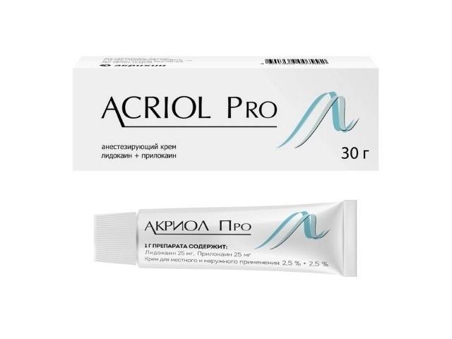 акриол про крем 2,5%+2,5% 30г. туба 7992