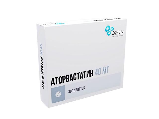 аторвастатин 40мг. №30 таб.п/о /озон/ 6450