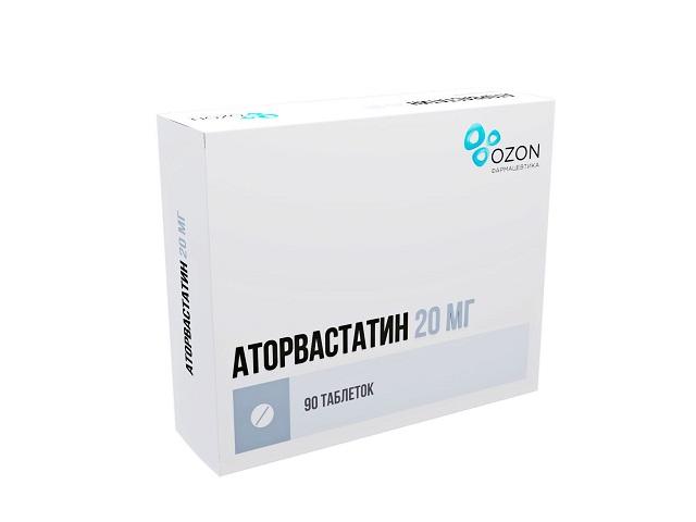 аторвастатин 20мг. №90 таб.п/о /озон/