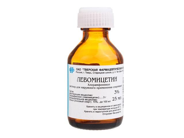 левомицетин 3% 25мл. спирт. р-р /тверская/