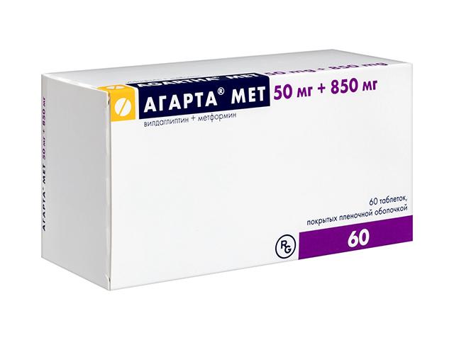 агарта мет 50мг+850мг №60 табл