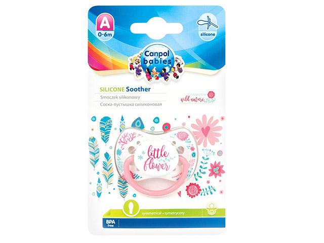 канпол соска-пустышка анатом. сил. wild nature 0-6мес. коралл/арт.23/285/ [canpol]