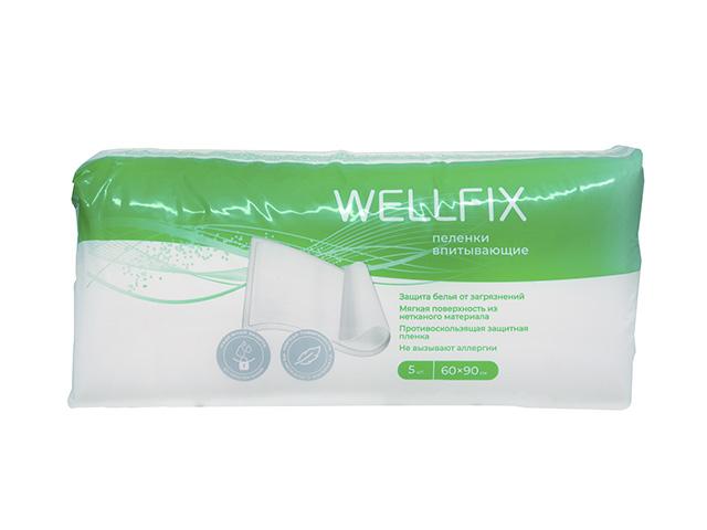 веллфикс пеленки медицинские впитывающие одноразовые 60х90см. №5 /wellfiх/
