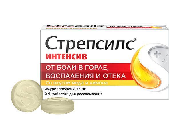 стрепсилс интенсив мед+лимон №24 таб. 1784