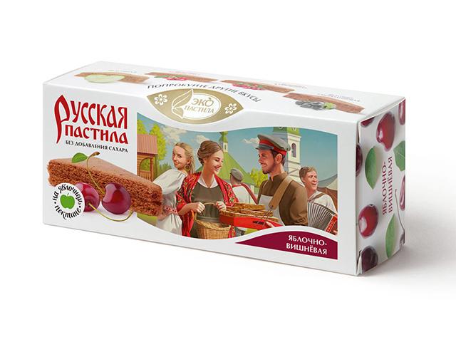 *экопастила русская пастила яблочно-вишневая, 45г.