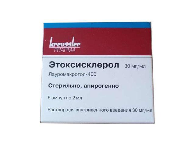 этоксисклерол 3% 2мл. №5 р-р д/в/в амп.