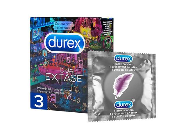 дюрекс презерватив dual extase doodle №3 [durex]