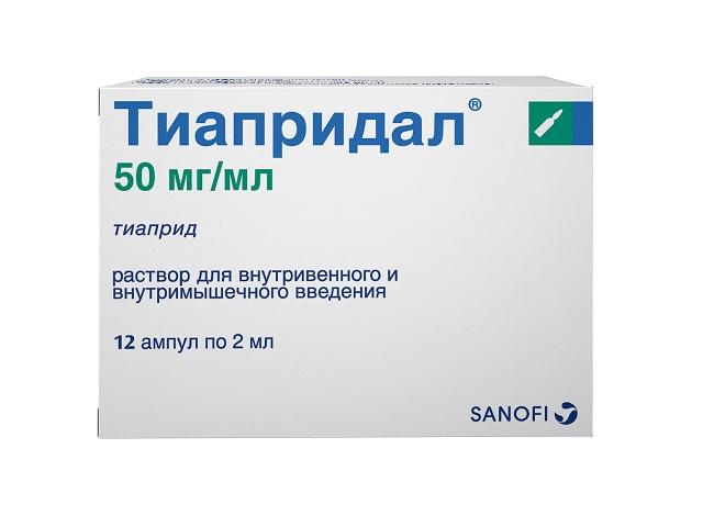 тиапридал р-р для в/в и в/м введ 50мг/мл амп 2мл №12