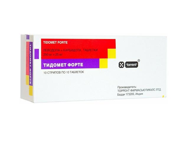 тидомет форте 250мг.+25мг. №100 таб. 0616