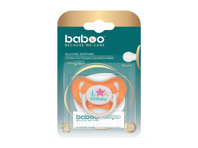 baboo соска-пустышка силик.круг.sealife с защ.колпачком/с 6+мес персик