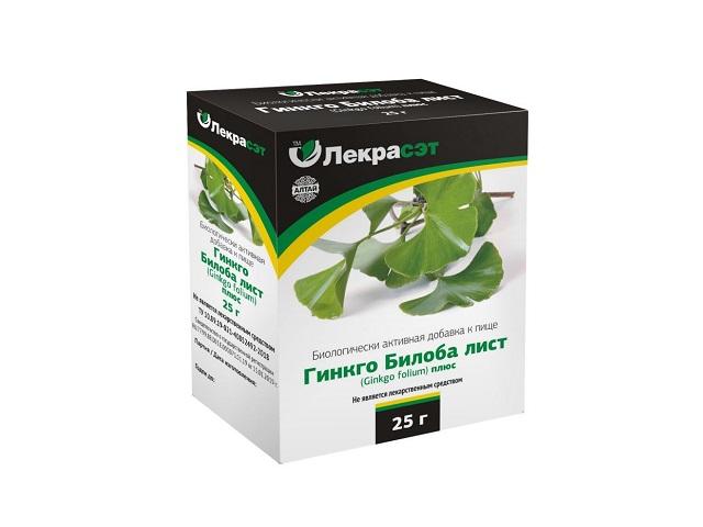 гинкго билоба лист  плюс 25,0 /лекра-сэт/