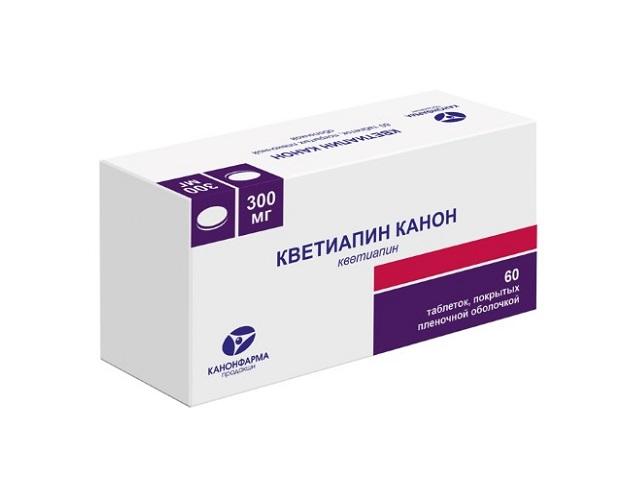 кветиапин 300мг. №60 таб. п/о /канонфарма/ 5634