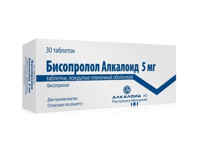 бисопролол 5мг. №30 таб. п/о /алкалоид/ 8916