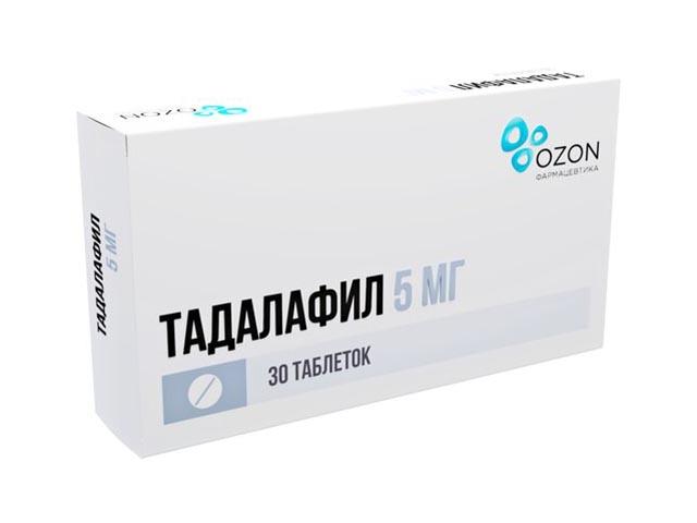 тадалафил 5мг. №30 таб. п/п/о /озон/