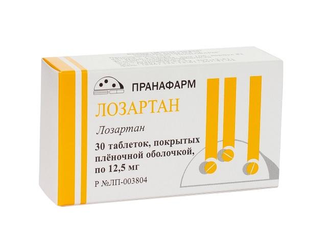 лозартан 12,5мг. №30 таб. п/п/о /пранафарм/ 2676