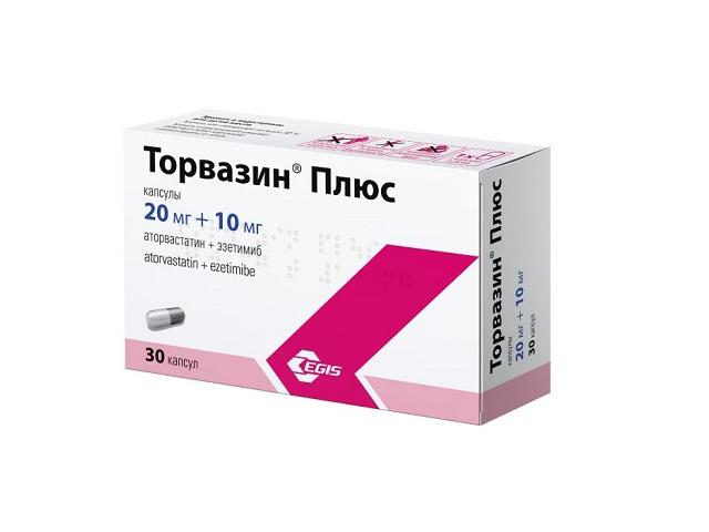 торвазин плюс 20мг+10мг №30 капс