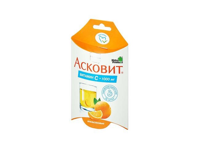 асковит 1000мг. №10 таб.шип апельсин 1289