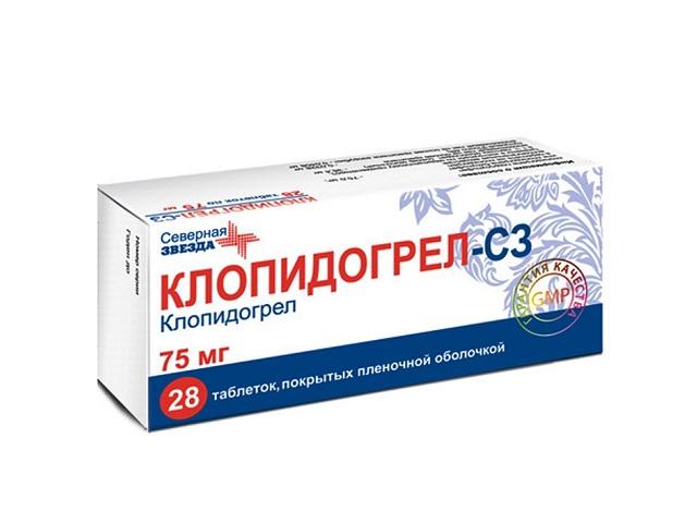 клопидогрел-сз 75мг. №28 таб. п/о 5473