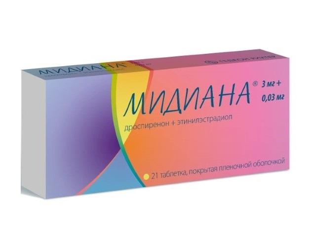 мидиана 3мг.+0,03мг. №21 таб. п/п/о /гедеон рихтер/