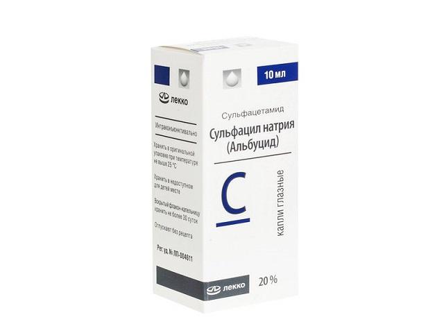 сульфацил-натрия альбуцид 20% 10мл. №1 гл.капли фл./кап./лекко/ 3309