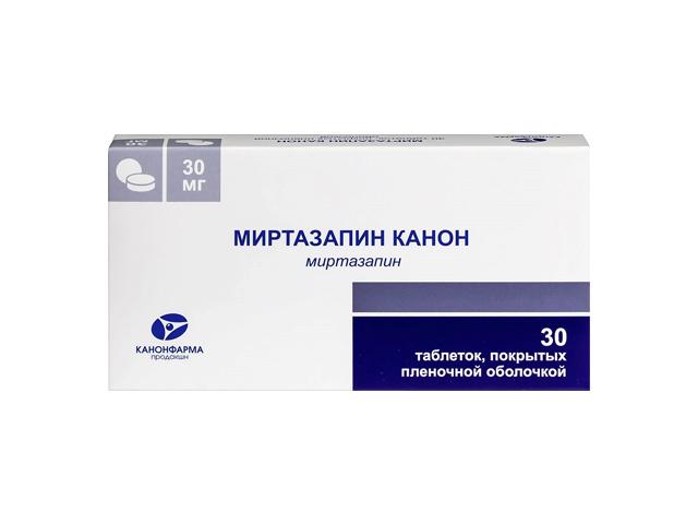 миртазапин 30мг. №30 таб. п/о /канонфарма/ 0264