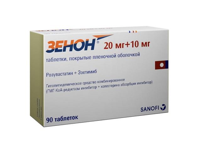 зенон 20 мг +10 мг №90 табл п/о плен
