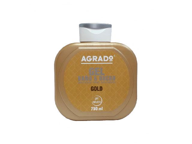 agrado гель д/ванны и душа увлажн.gold 750мл. 0055