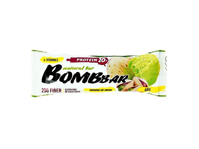 *bombbar батончик неглазированный т/м фисташковый пломбир. 60гр.