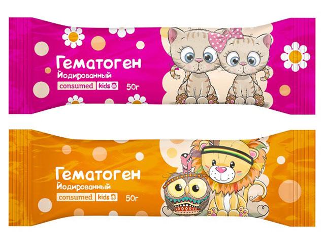 консумед кидс гематоген детский 1+, с повышенным содержанием йода. 50г.(consumed kids)