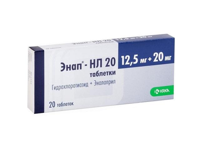 энап-нл 12,5мг+20мг №20 1556