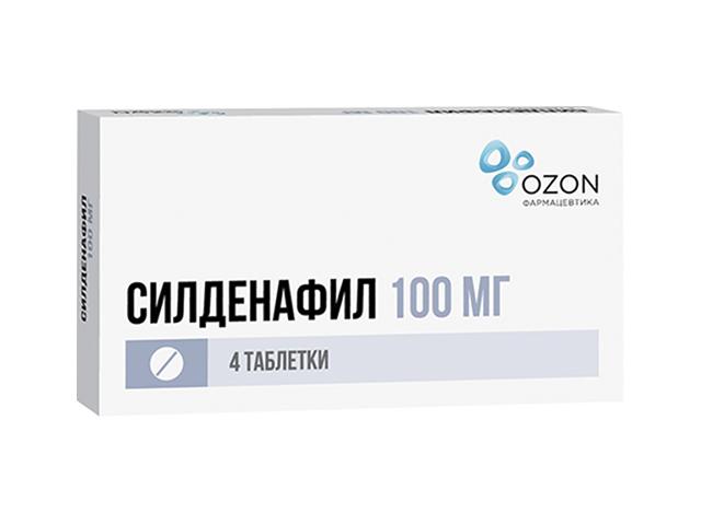 силденафил 100мг. №4 таб. п/п/о /озон/ 8402