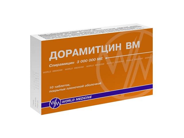 дорамитцин вм 3000000ме n10 табл п/п/об