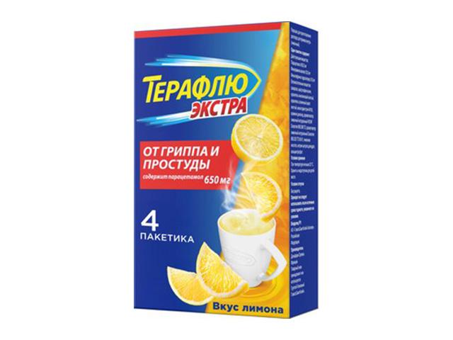 терафлю экстра от гриппа и простуды №4 пак. лимон 7991