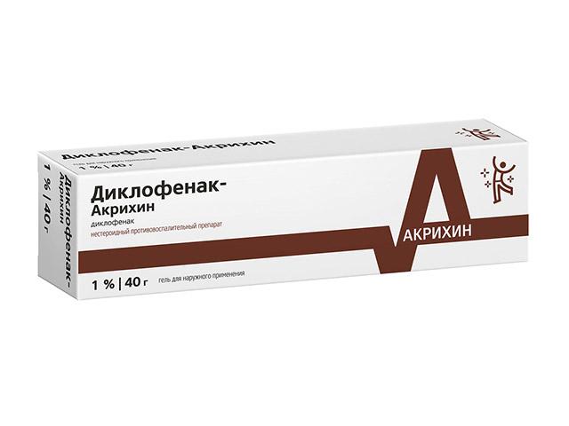 диклофенак-акрихин 1% 40г. гель д/наружн. прим.