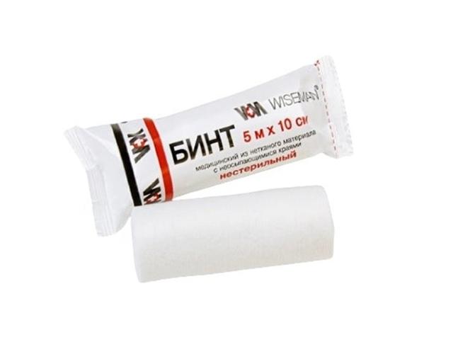 wiseman бинт мед. нетк.нестер. неосып. края 5мх10см и/у