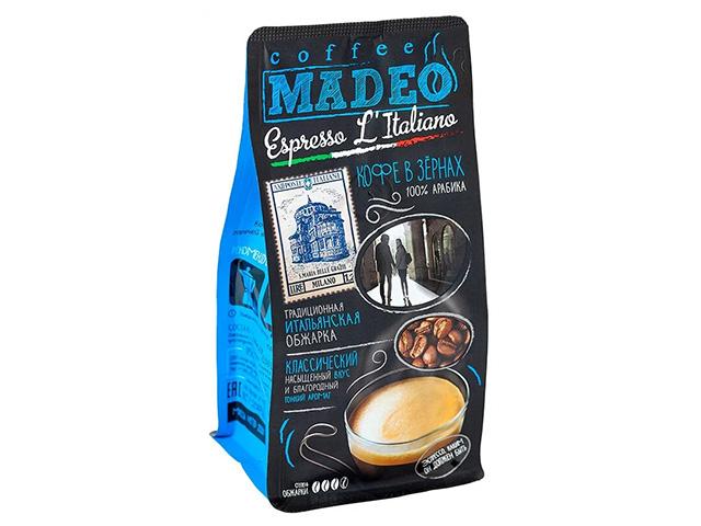 *мадео кофе espresso l'italiano 0.2 кг. зерно б1000007981