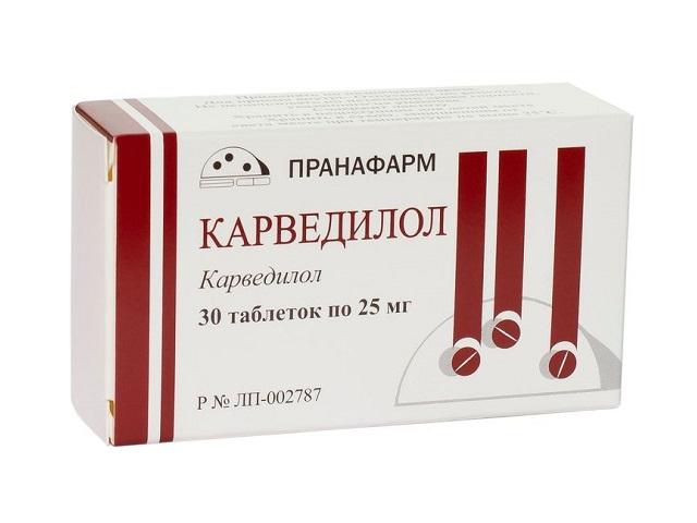 карведилол 25мг. №30 таб. /пранафарм/ 2447