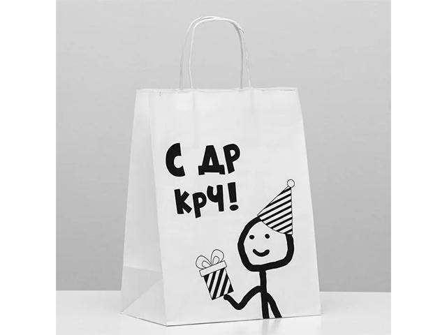 *пакет подарочный "с др короче", 24 х 10,5 х 30 см