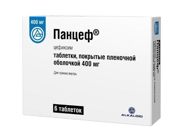 панцеф 400мг. №6 таб. п/п/о 1121