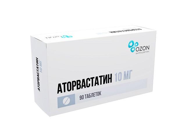 аторвастатин 10мг. №90 таб.п/о /озон/