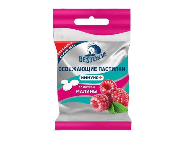бисторми пастилки б/сахара с вит.с со вкусом малины 20г (bestorme)