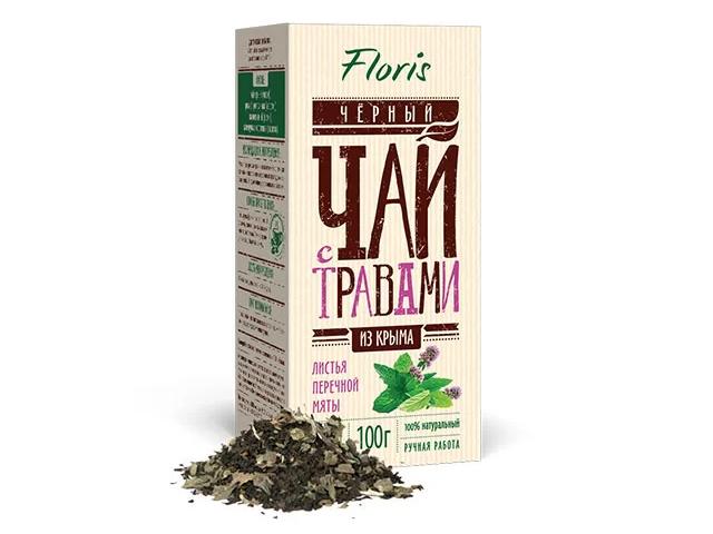 *floris черный чай с мятой, 100г. гп02005